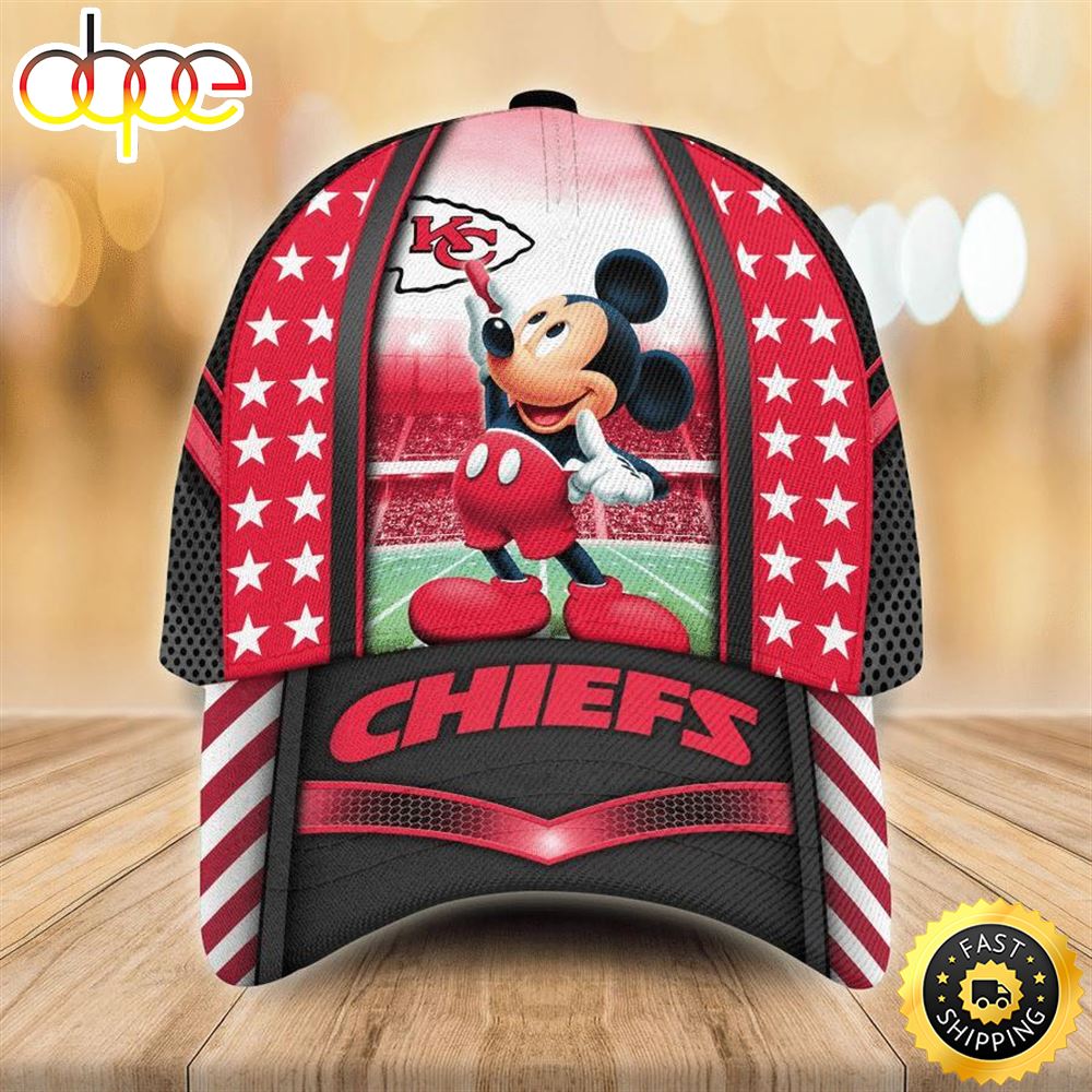 Nfl Kansas City Chiefs Mickey Mouse 3d 3d Cap