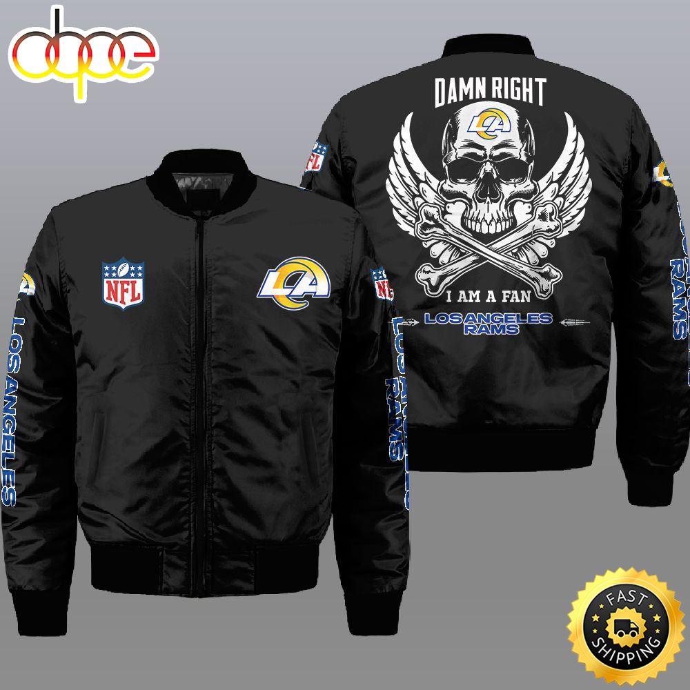 Nfl Los Angeles Rams Wings Skull 3D Bomber Jacket