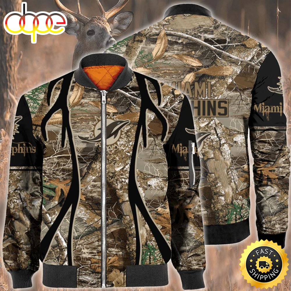 Nfl Miami Dolphins Hunting Bomber Jacket