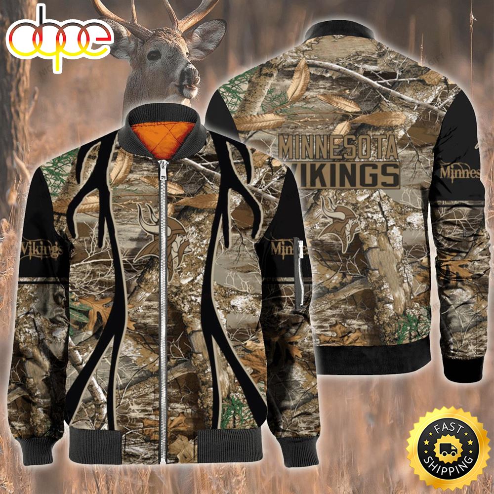 Nfl Minnesota Vikings Hunting Bomber Jacket