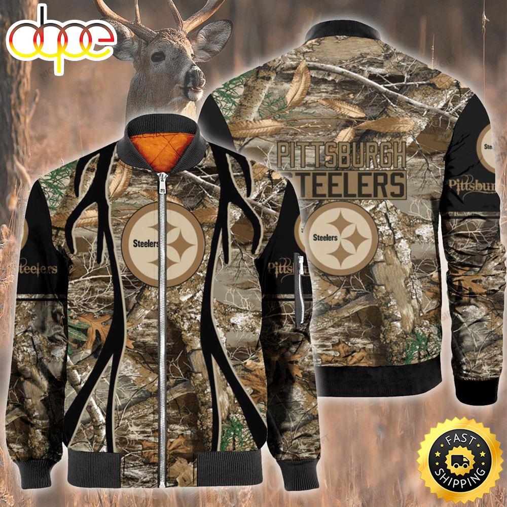 Nfl Pittsburgh Steelers Hunting Bomber Jacket