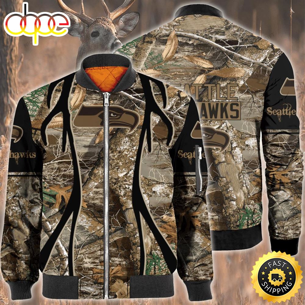 Nfl Seattle Seahawks Hunting Bomber Jacket