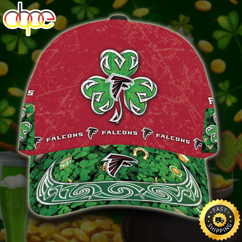 Personalized Atlanta Falcons St Patrick Day All Over Print 3D Baseball Cap - Red Green-TPH