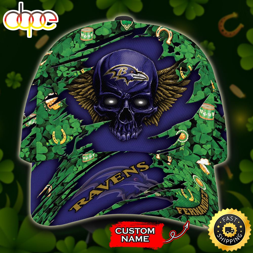 Personalized Baltimore Ravens St Patrick's Day All Over Print 3D Classic Cap-TPH