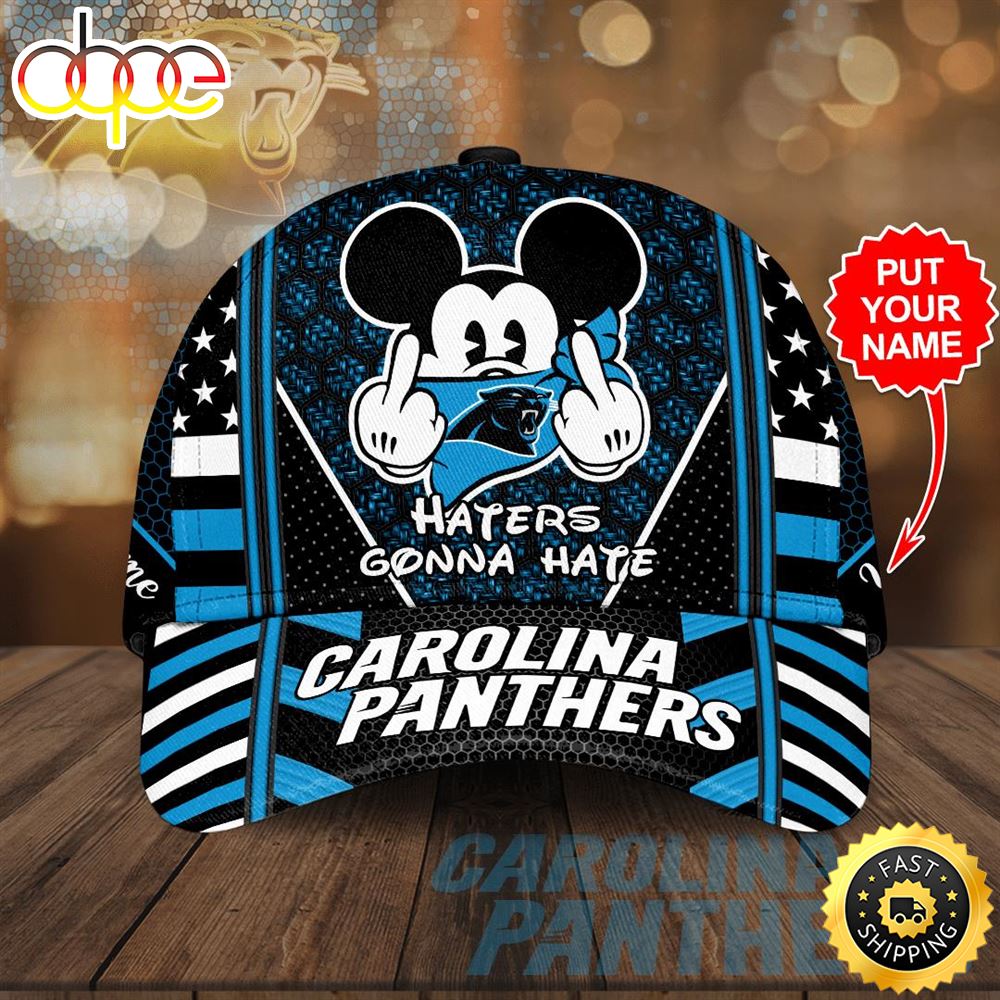 Personalized Carolina Panthers Football Team Haters Gonna Hate Mickey All Over Print 3D Baseball Cap