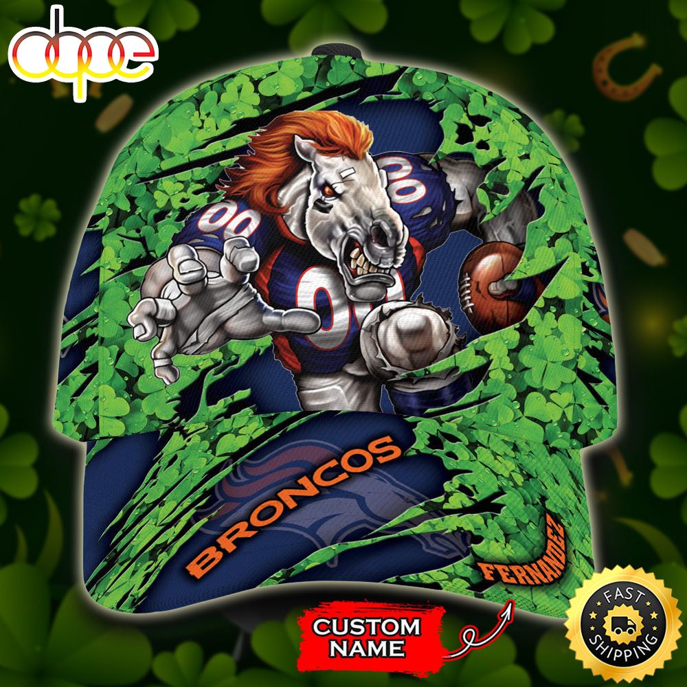 Personalized Denver Broncos St Patrick's Day Mascot All Over Print 3D Classic Cap-TPH