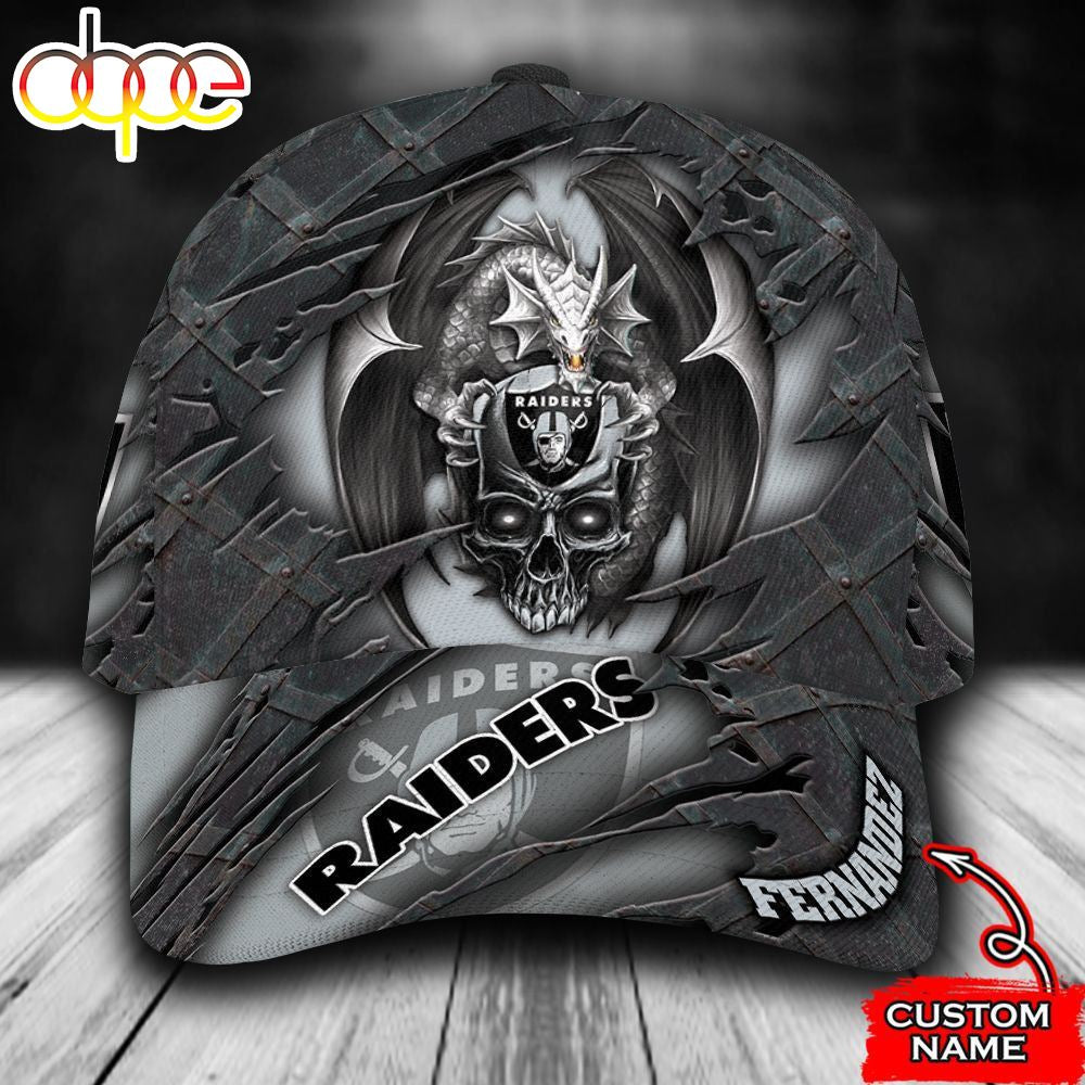 Personalized Las Vegas Raiders Dragon Skull All Over Print 3D Baseball Cap