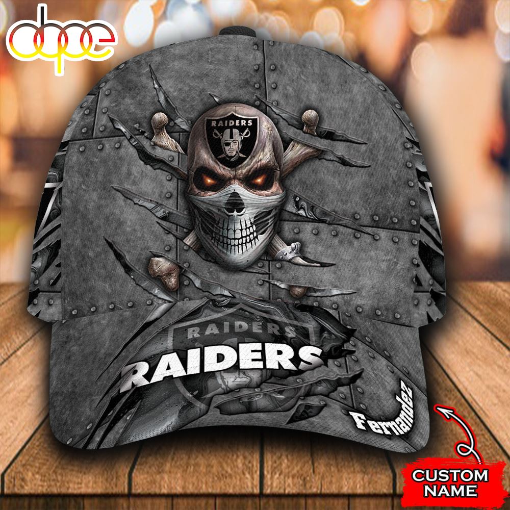Personalized Las Vegas Raiders Skull All Over Print 3D Classic Cap
