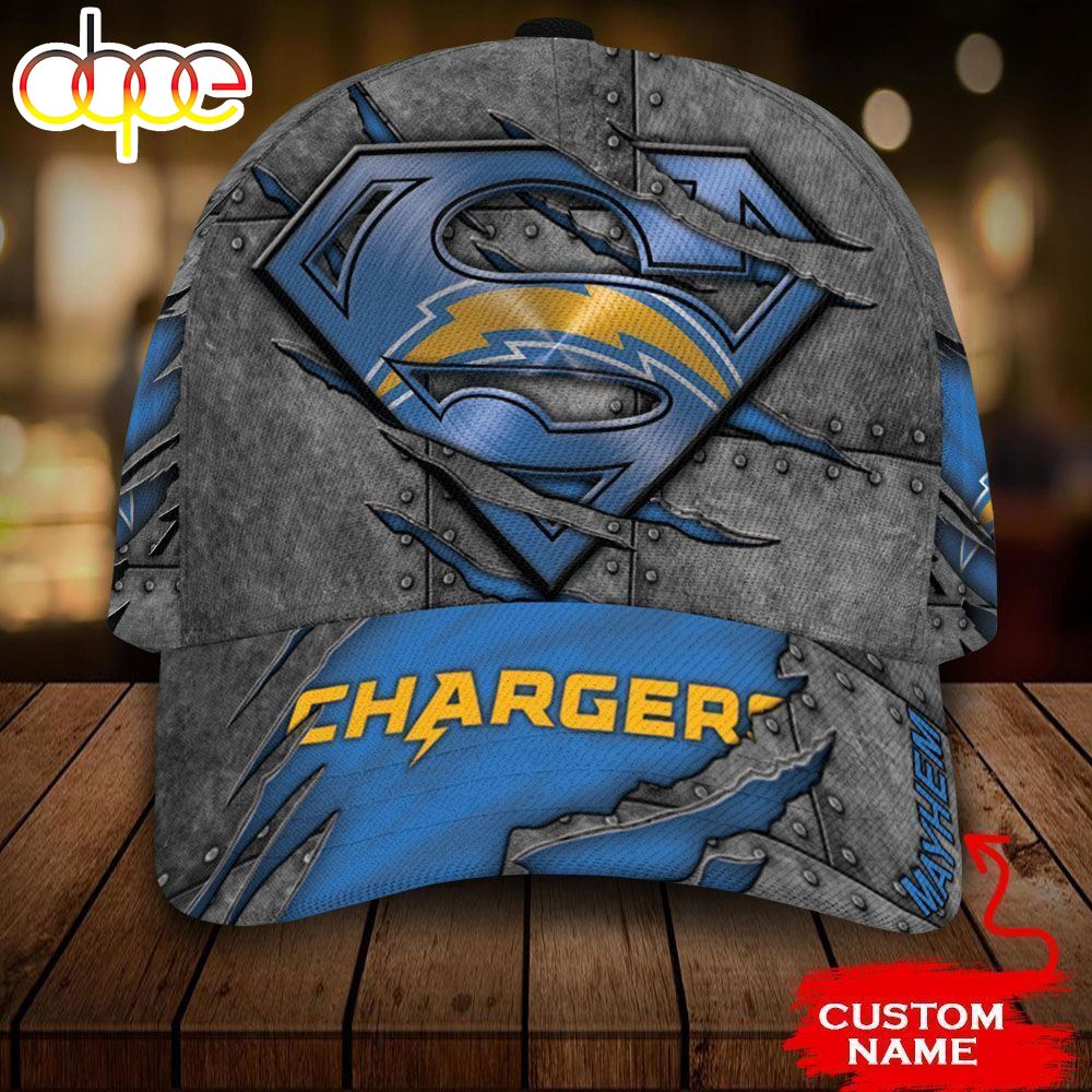 Personalized Los Angeles Chargers Superman Logo All Over Print 3D Baseball Cap