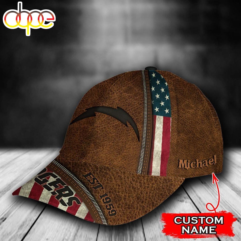 Personalized Los Angeles Chargers USA Flag Zip All Over Print 3D Baseball Cap
