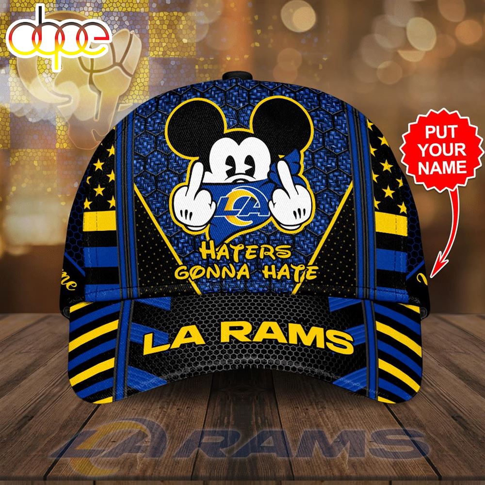 Personalized Los Angeles Rams Mickey Mouse Haters Gonna Hate All Over Print 3D Baseball Cap