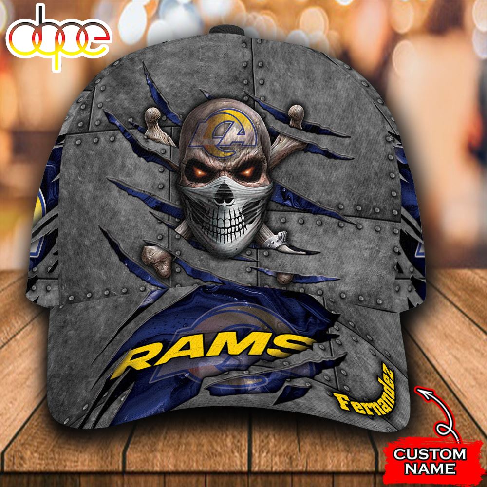 Personalized Los Angeles Rams Skull All Over Print 3D Classic Cap