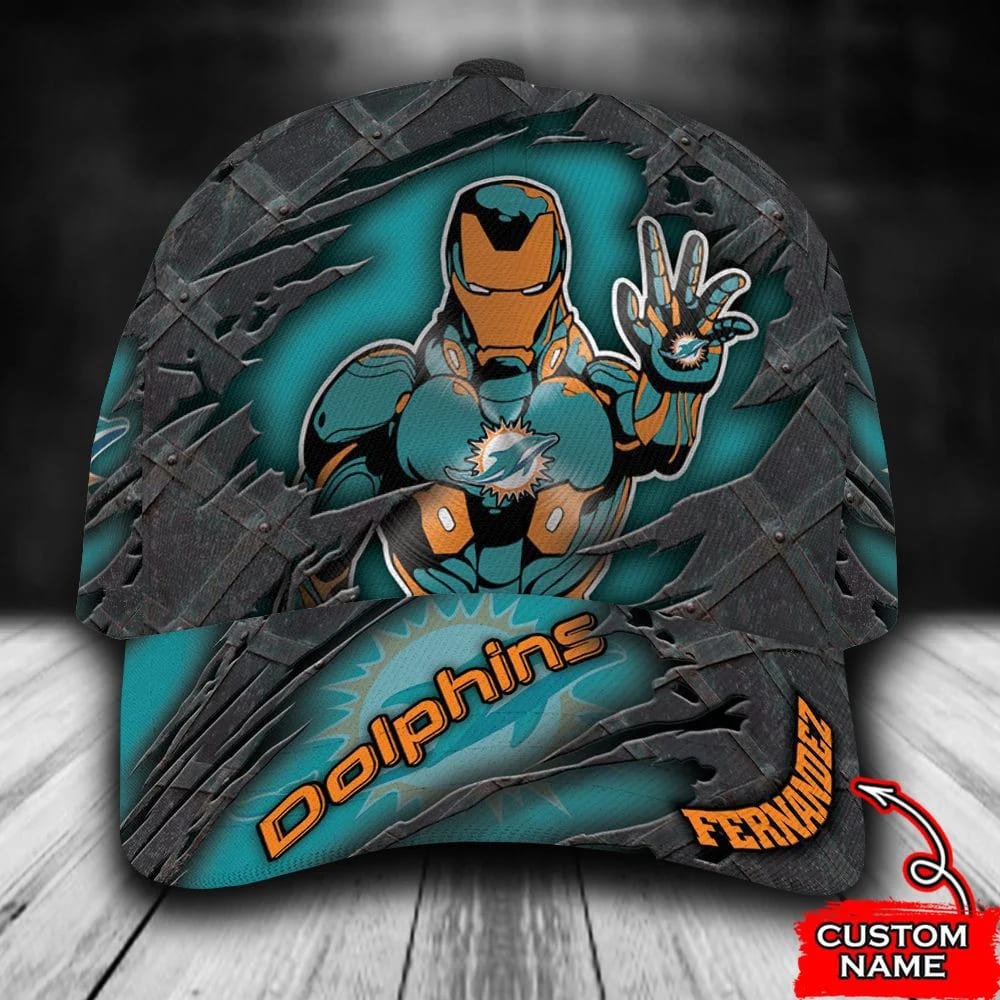 Personalized Miami Dolphins Iron Man All Over Print 3D Classic Cap