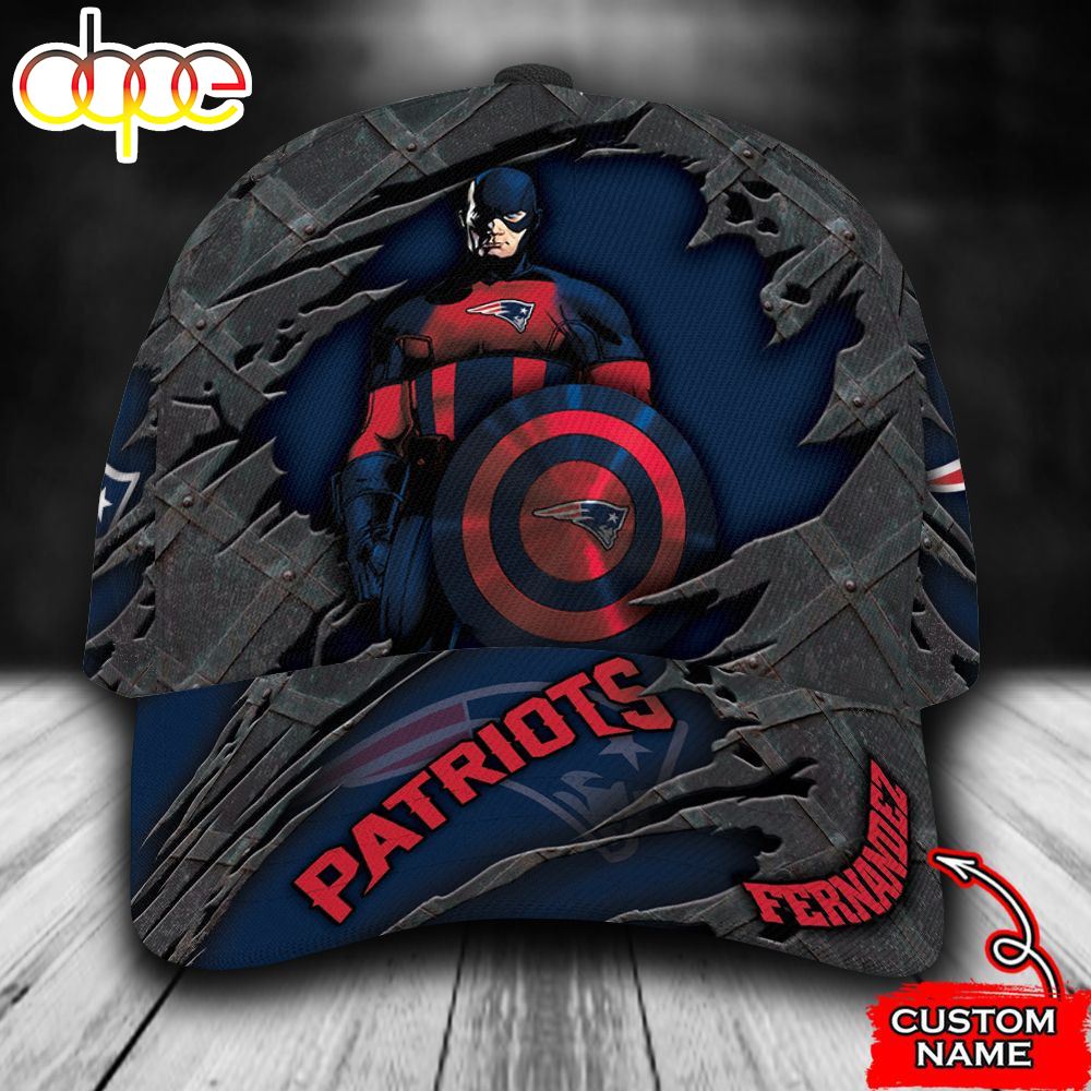 Personalized New England Patriots Captain America All Over Print 3D Classic Cap
