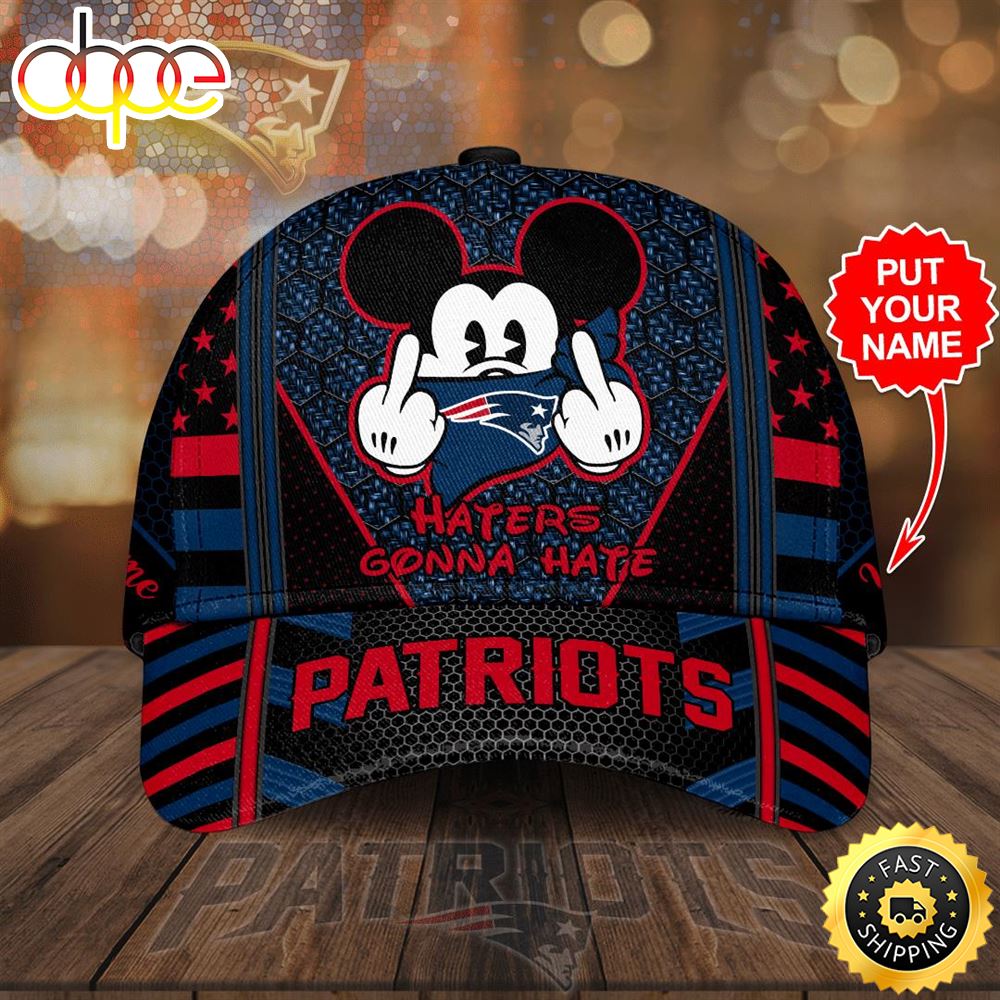 Personalized New England Patriots Mickey Mouse Haters Gonna Hate All Over Print 3D Baseball Cap