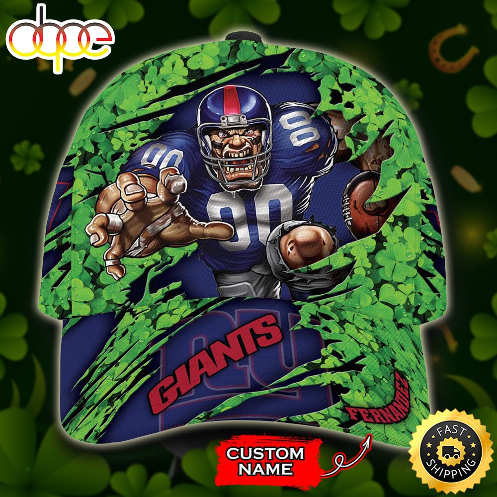 Personalized New York Giants Mascot St Patrick Day All Over Print 3D Baseball Cap