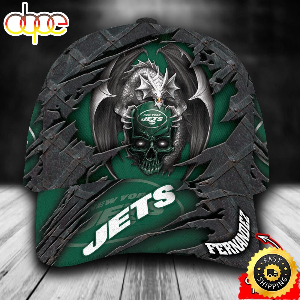 Personalized New York Jets Dragon Skull All Over Print 3D Baseball Cap