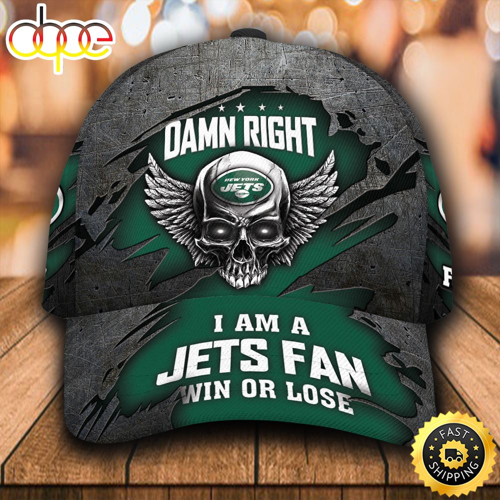 Personalized New York Jets Luxury Skull Damn Right All Over Print 3D Classic Cap
