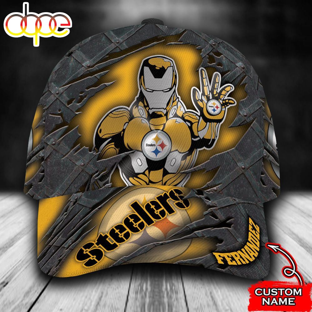 Personalized Pittsburgh Steelers Iron Man All Over Print 3D Classic Cap