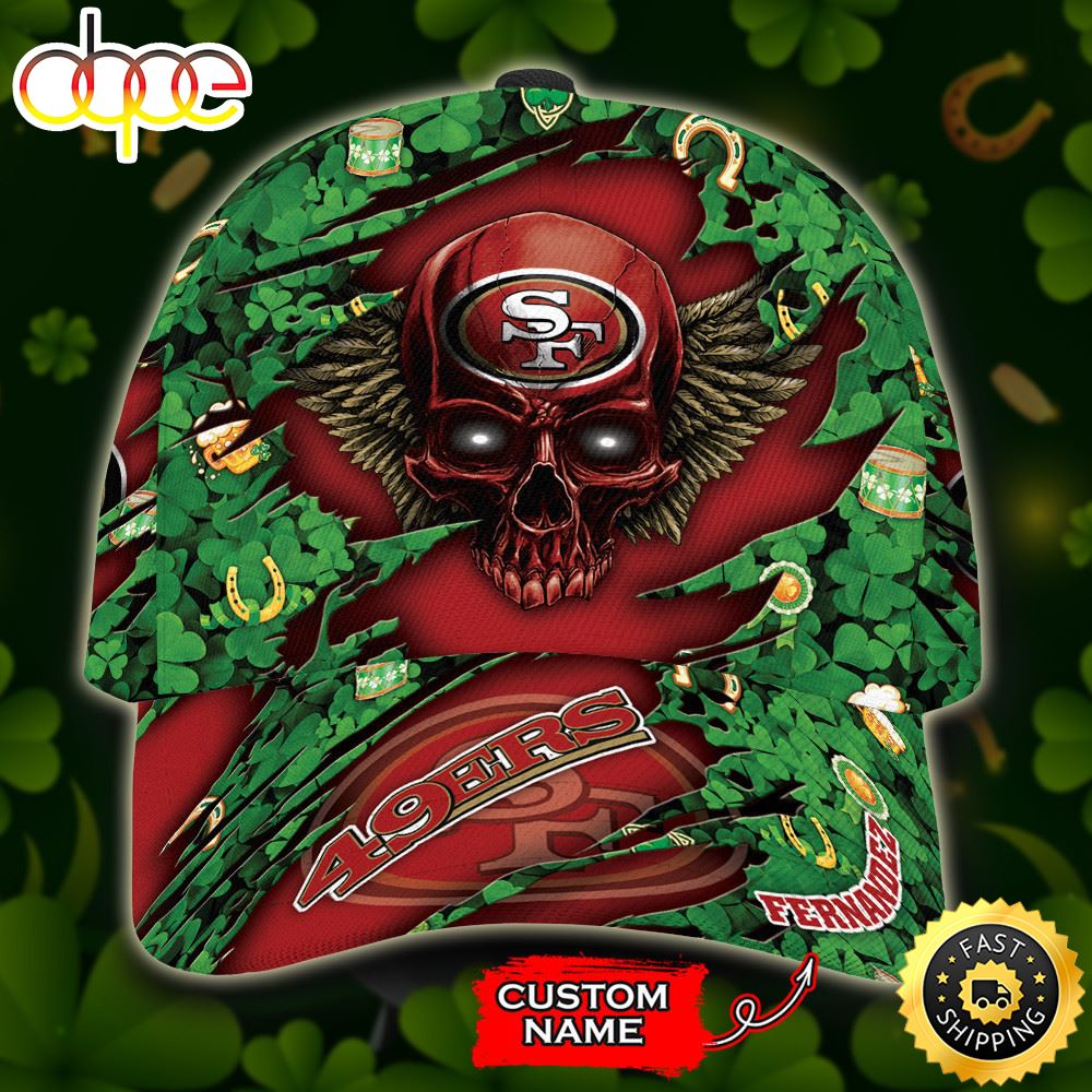 Personalized San Francisco 49ers St Patrick's Day Skull All Over Print 3D Classic Cap-TPH
