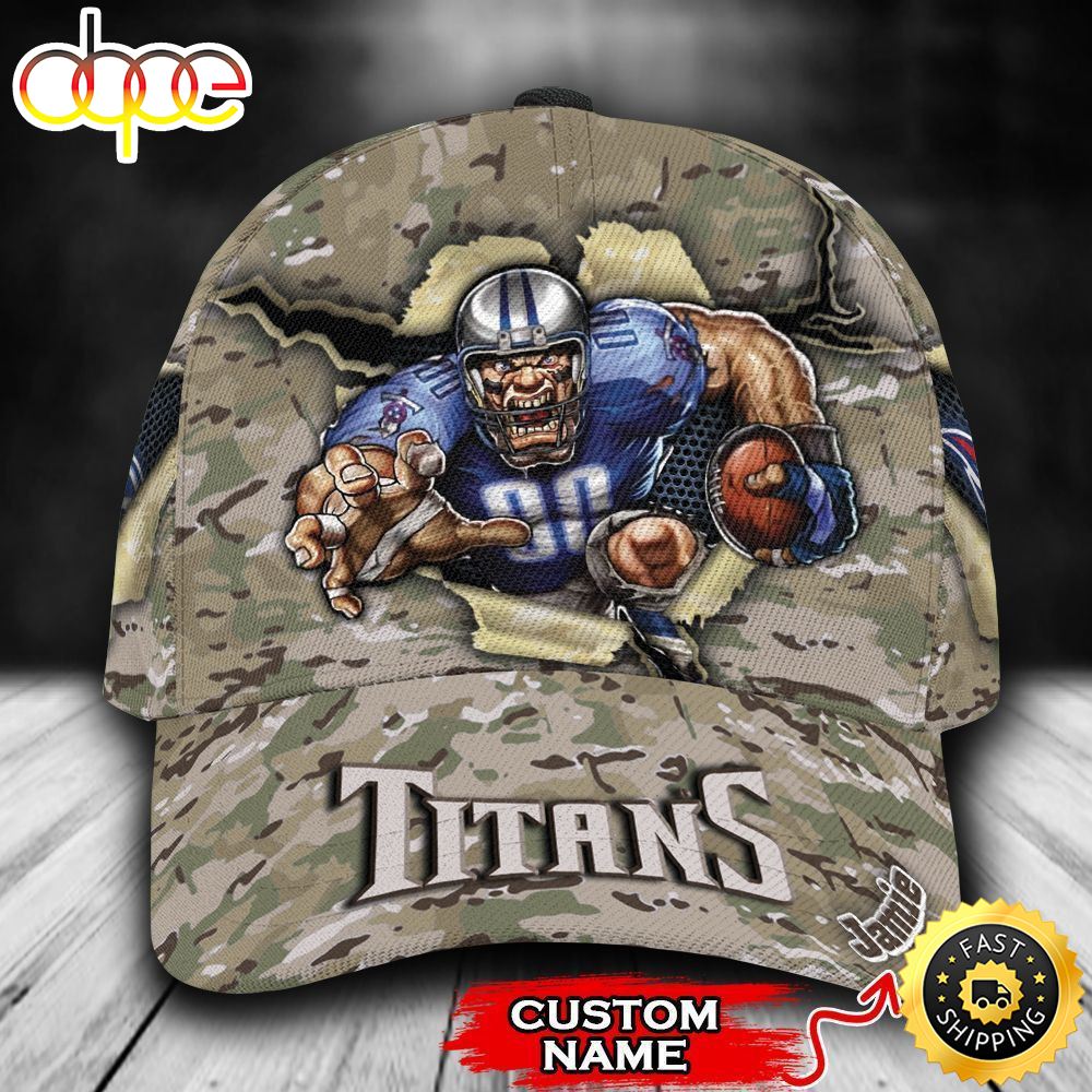 Personalized Tennessee Titans Mascot Camo All Over Print 3D Baseball Cap
