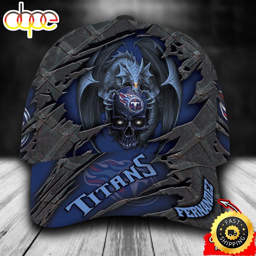 Personalized Tennessee Titans Skull Dragon All Over Print 3D Classic Cap