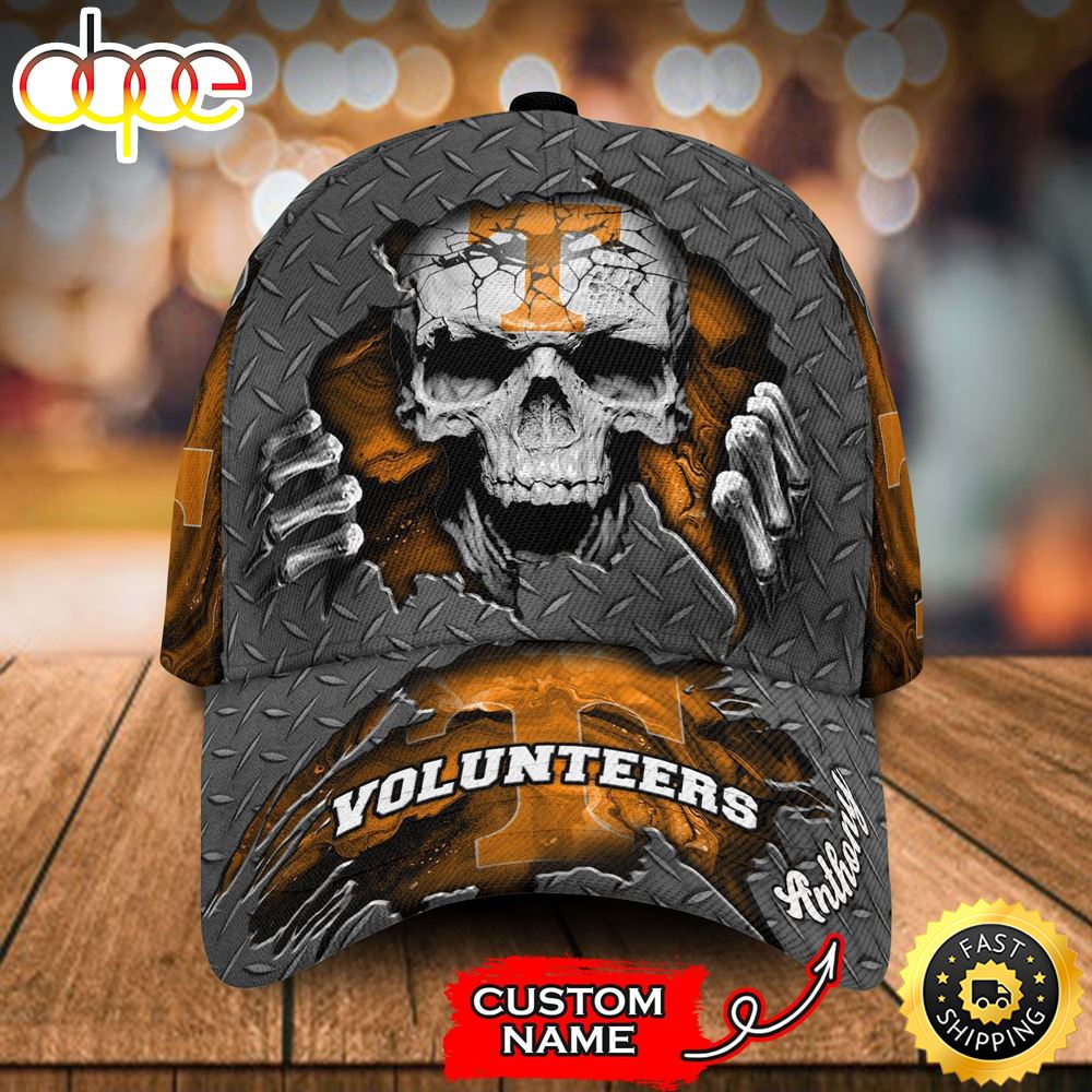 Personalized Tennessee Volunteers Skull All Over Print 3D Baseball Cap