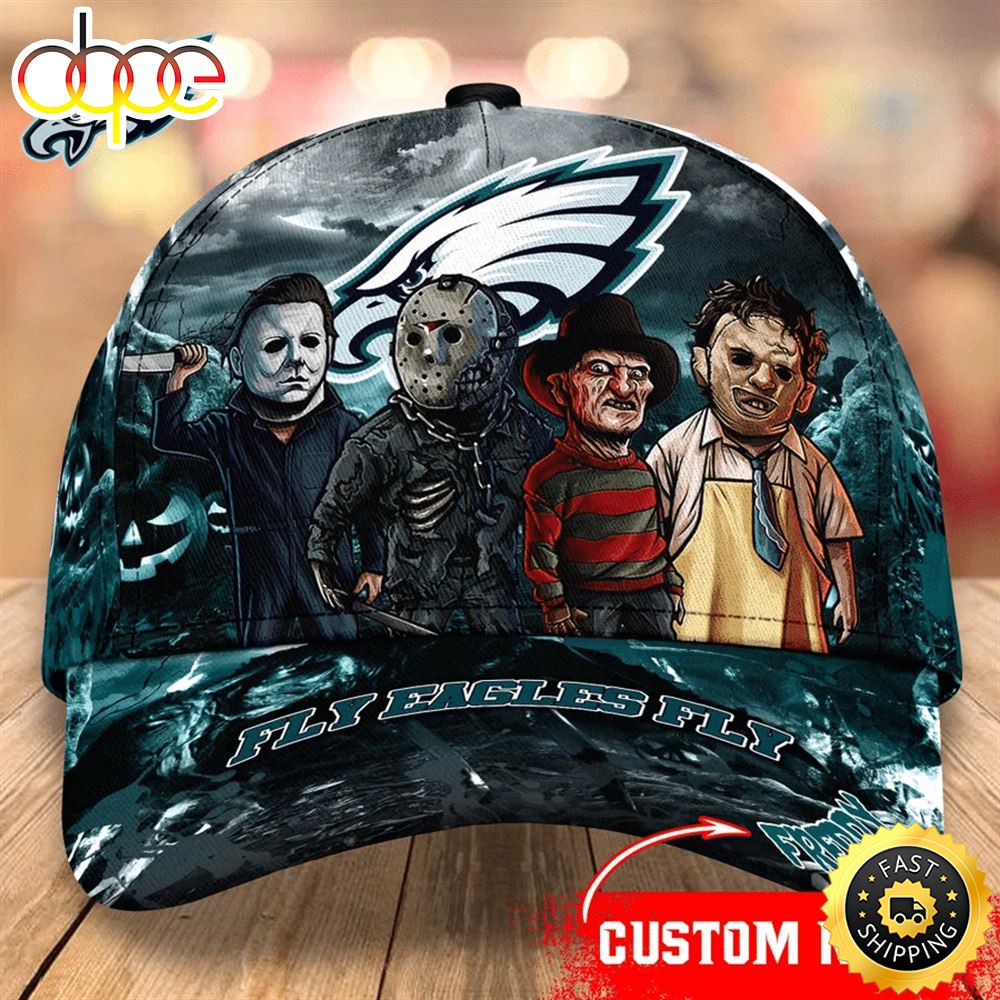 Philadelphia Eagles  Nfl Personalized Trending Cap Mixed Horror Movie Characters