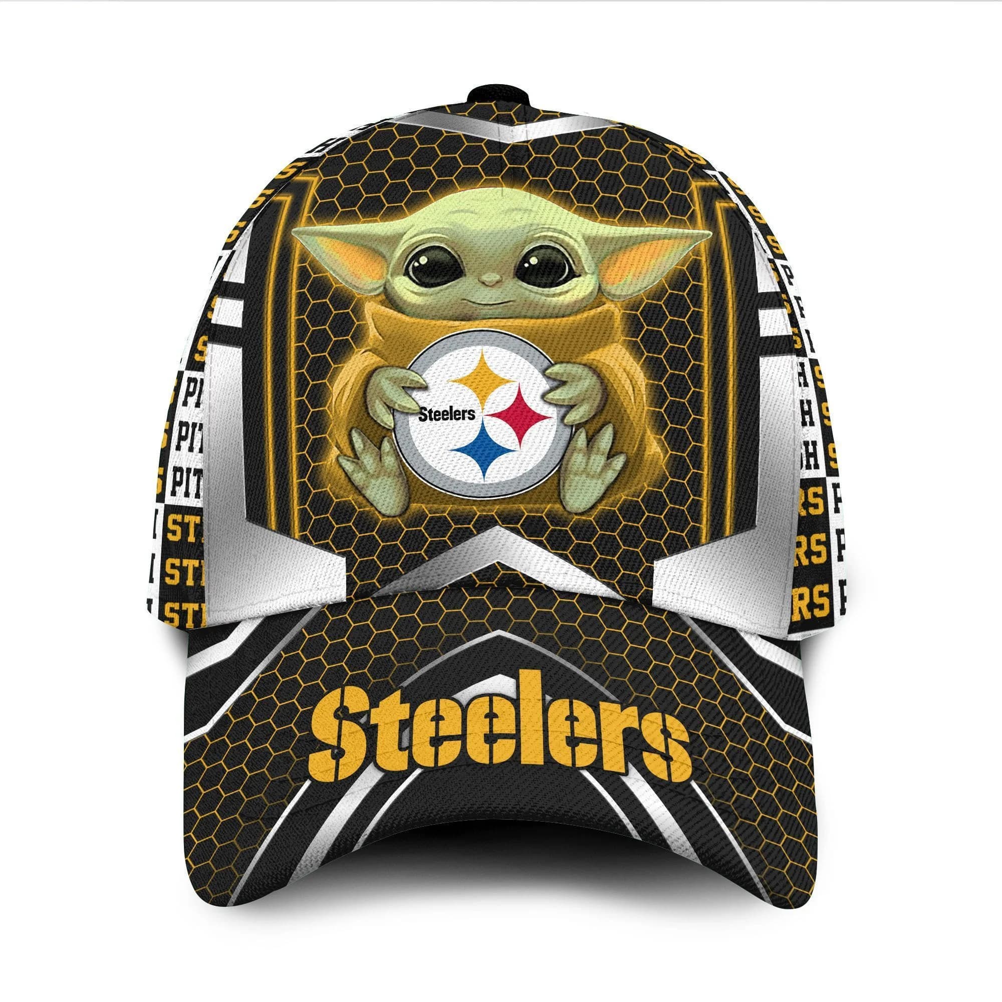 Pittsburgh Steelers Baby Yoda All Over Print 3D Baseball Cap