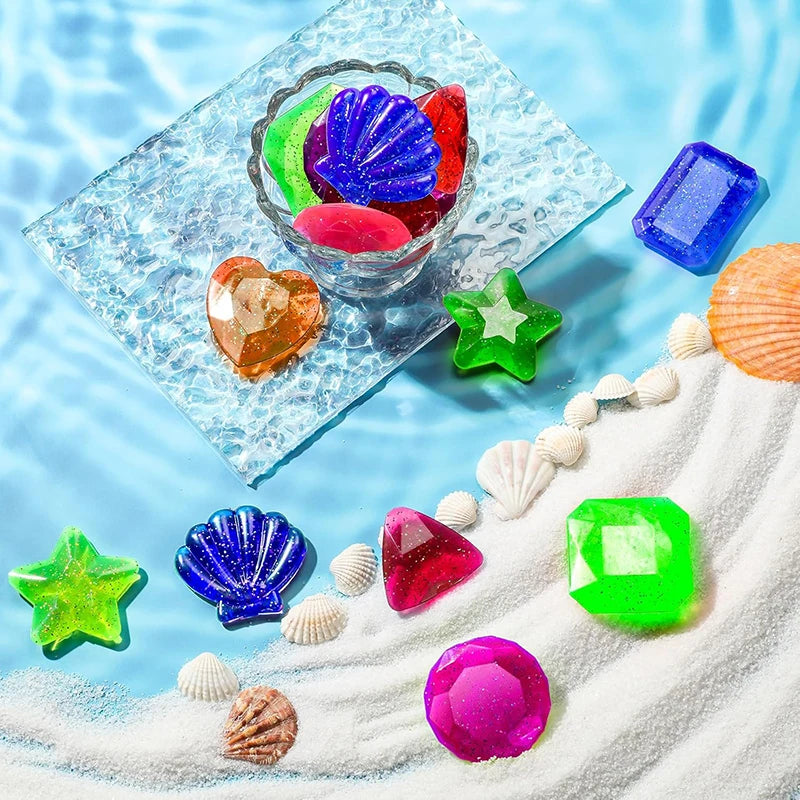 Children Colored Plastic Gem Toy Diving Games Pool Accessories Water Play Summer Outdoor Sports Swim Pool Decoration TMZ