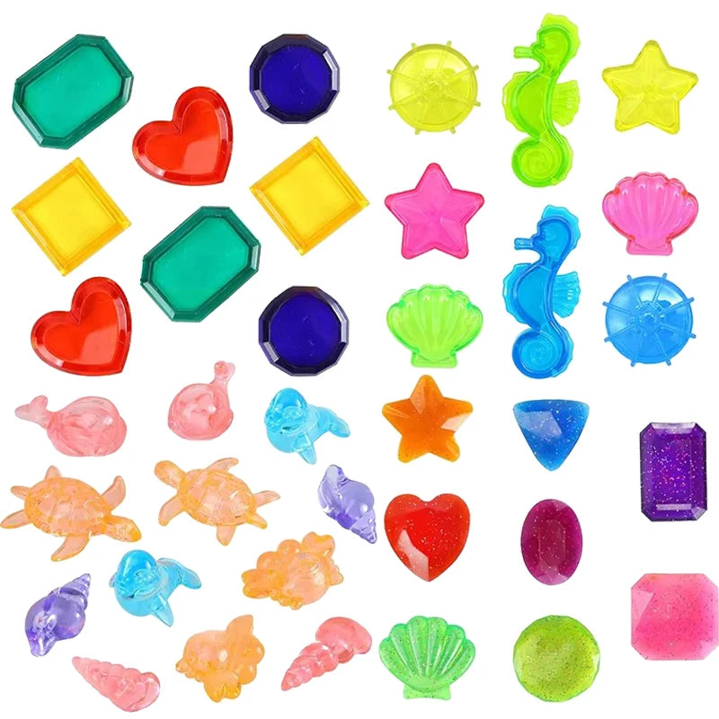 Children Colored Plastic Gem Toy Diving Games Pool Accessories Water Play Summer Outdoor Sports Swim Pool Decoration TMZ