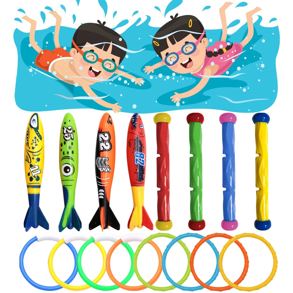 4Pcs Summer Pool Diving  Multicolor Cartoon Pool Sinking  Creative Throwing Dive Water  Swimming Pool Accessories