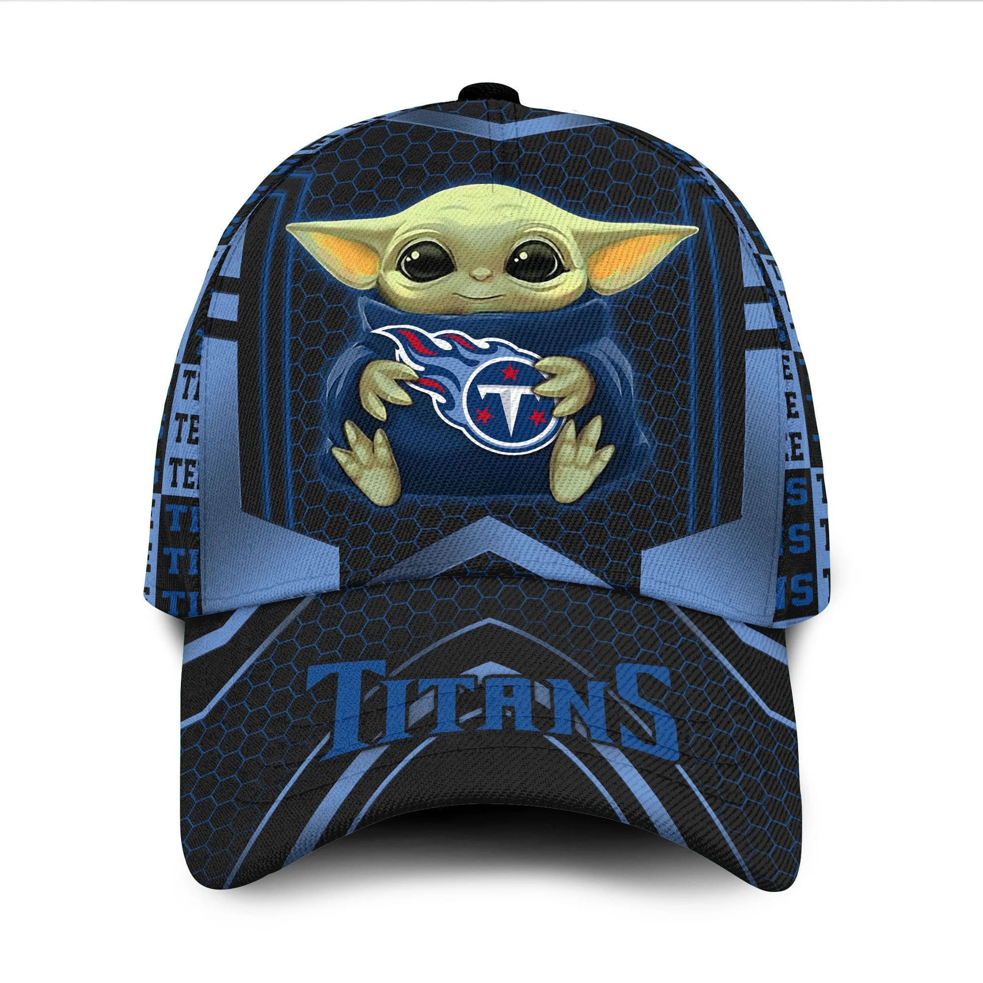 Tennessee Titans Baby Yoda All Over Print 3D Baseball Cap