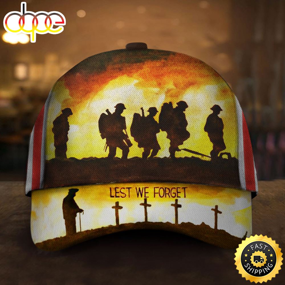 US Veterans Lest We Forget Hat Remembering Veterans Patriotic Merch For Men Hat Classic Cap
