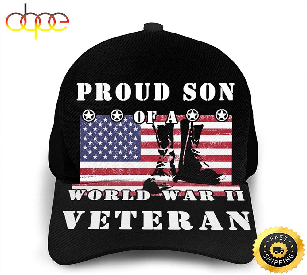 Veteran American Flag Hat Proud US Military Proud Son of A Veteran Unisex 3D Printing Classic Baseball Cap Snapback Flat Bill Hip Hop Hat Classic Cap