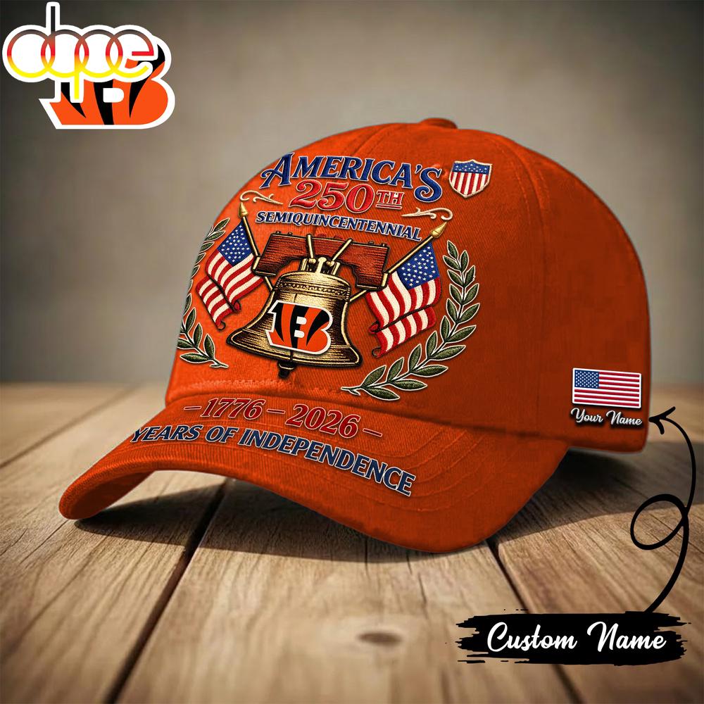 Custom Name Cincinnati Bengals NFL 1776-2026 Years Of Independence Classic Cap