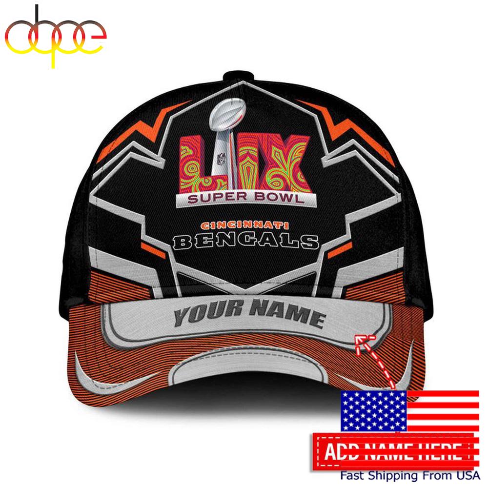 Limited Edition NFL Cincinnati Bengals Super Bowl LIX Custom Baseball Cap
