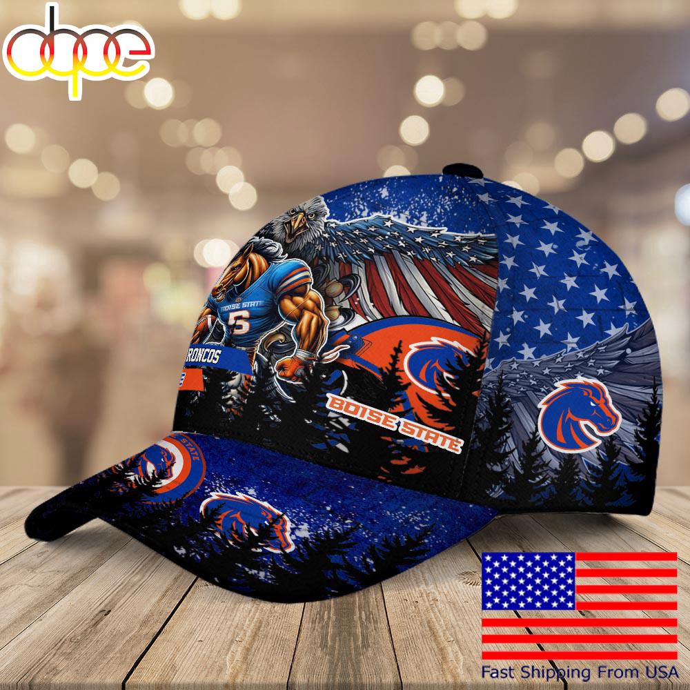 NCAA Boise State Broncos Mascot Logo Custom Name Baseball Cap  For Fans