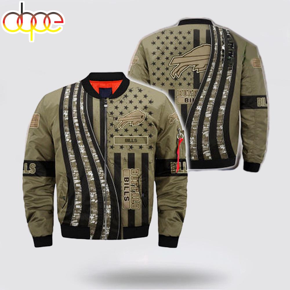 NFL Buffalo Bills Veteran Camo Bomber Jacket Gift For Fans