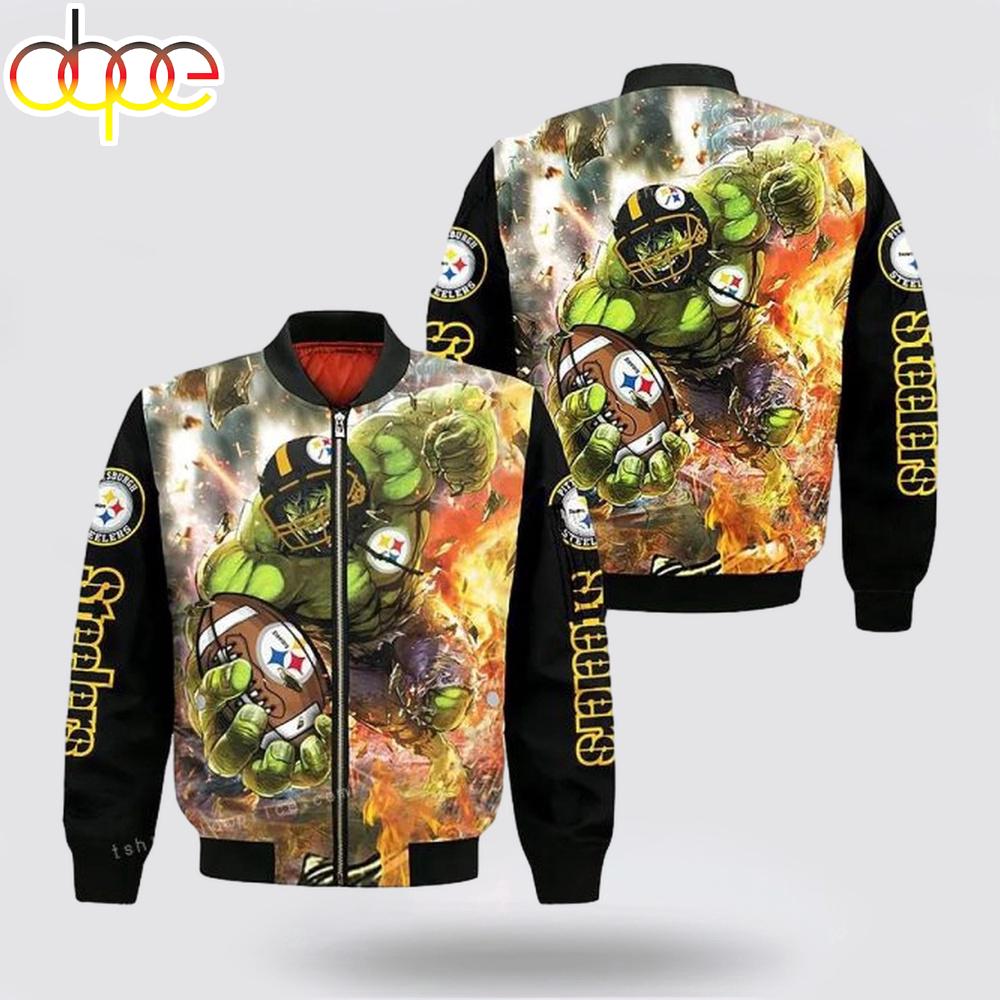 NFL Pittsburgh Steelers Hulk All Over Print Bomber Jacket