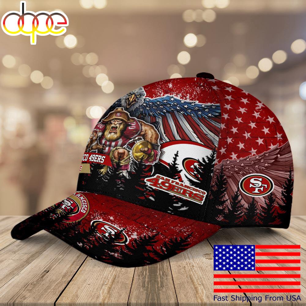NFL San Francisco 49ers Mascot Logo Custom Name Baseball Cap  For Fans