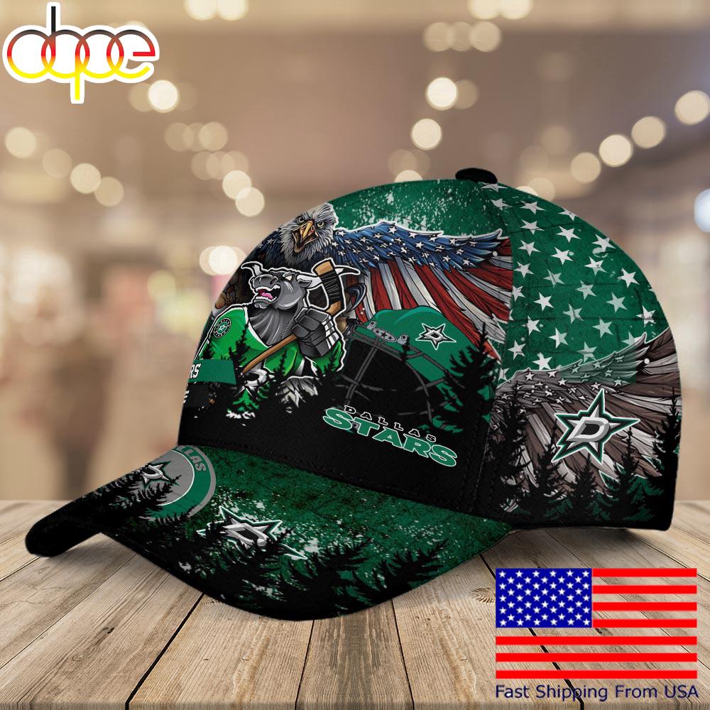 NHL Dallas Stars Mascot Logo Custom Name Baseball Cap