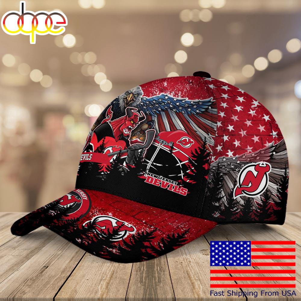 NHL New Jersey Devils Mascot Logo Custom Name Baseball Cap