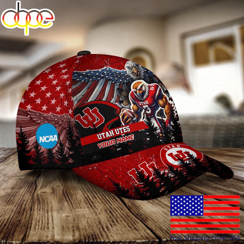 NHL Utah Utes Mascot Logo Custom Name Baseball Cap