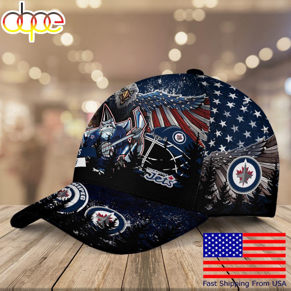 NHL Winnipeg Jets Mascot Logo Custom Name Baseball Cap