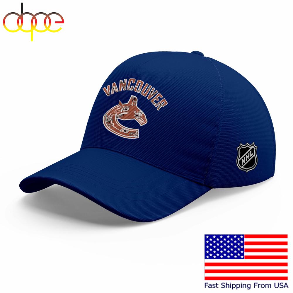 Special Vancouver Canucks Hockey Team Paisley Version Blue Cap